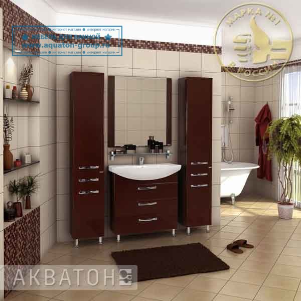 Мебель для ванной Акватон - АРИЯ 80 Н коричневая Мебель для ванной Акватон - АРИЯ 80 Н коричневая